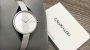  Shop Authentic Calvin Klein Rebel White Dial White Leather Strap Watch for Women - K8P231L6 - Luxxuri