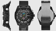  Shop Authentic Diesel Mega Chief Chronograph Black Dial Black Mesh Bracelet Watch For Men - DZ4514 - Luxxuri