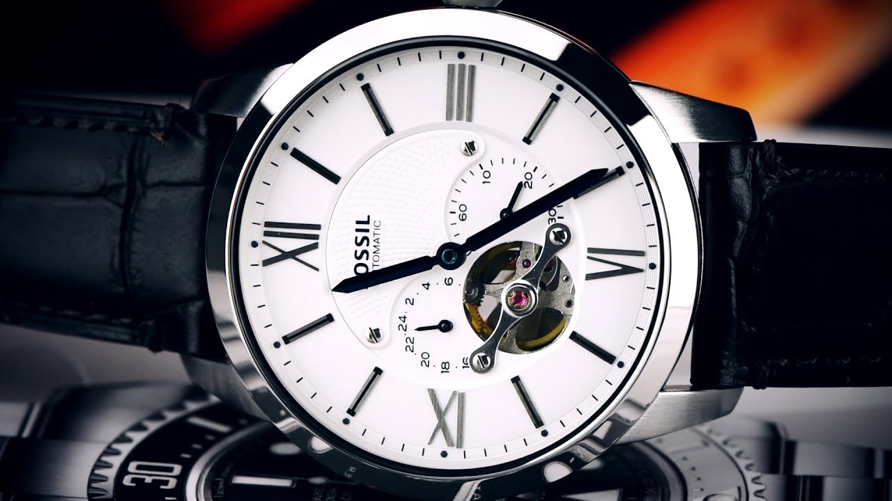  Shop Authentic Fossil Townsman Automatic Chronograph White Dial Blue Leather Strap Watch for Men - ME3167 - Luxxuri