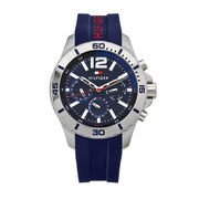  Shop Authentic Tommy Hilfiger Nolan Chronograph Blue Dial Blue Rubber Strap Watch for Men - 1791142 - Luxxuri