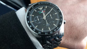  Shop Authentic Emporio Armani Team Italia Chronograph Black Dial Silver Steel Strap Watch For Men - AR5983 - Luxxuri