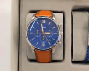  Shop Authentic Fossil Neutra Chronograph Blue Dial Brown Leather Strap Watch for Men - FS5791 - Luxxuri