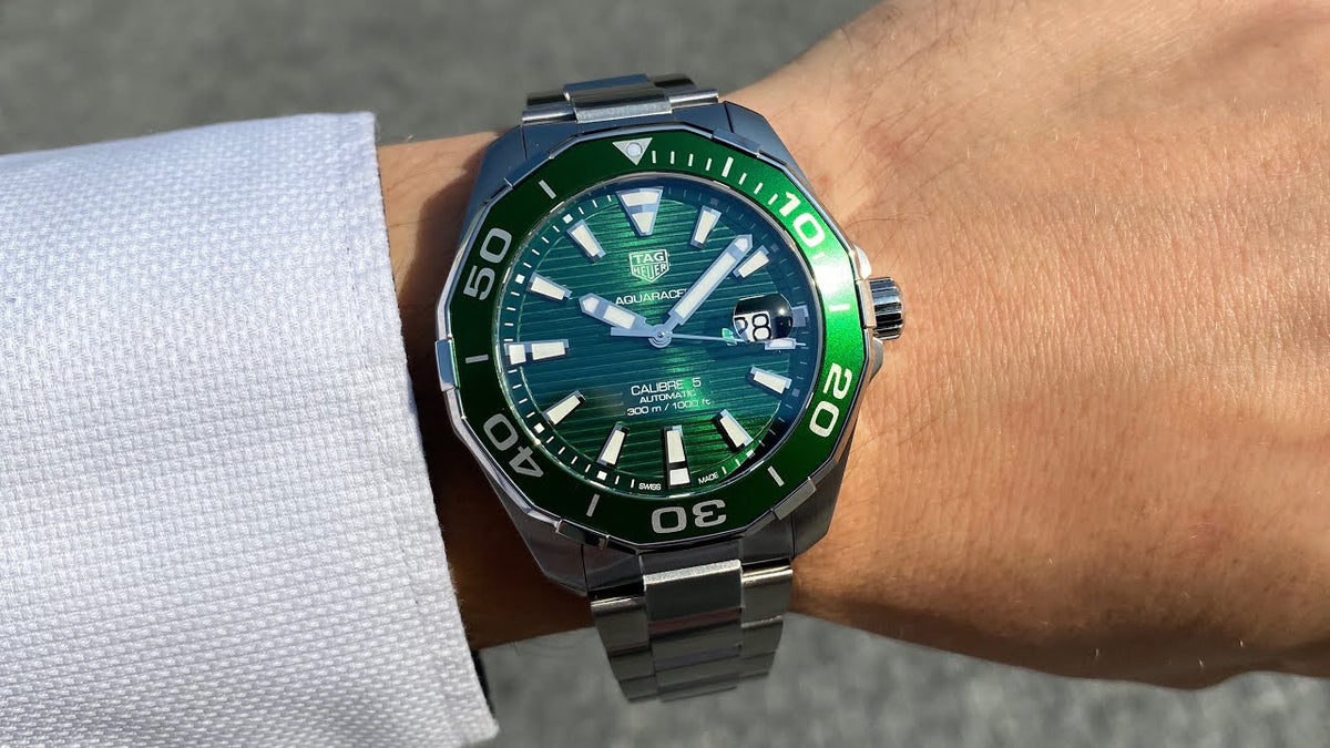  Shop Authentic Tag Heuer Aquaracer Green Dial Watch for Men - WAY201S.BA0927 - Luxxuri