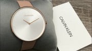  Shop Authentic Calvin Klein Full Moon Silver Dial Pink Leather Stap Watch for Women - K8Y236Z6 - Luxxuri