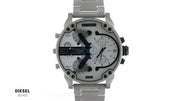  Shop Authentic Diesel Mr. Daddy Chronograph Silver Dial Silver Steel Strap Watch For Men - DZ7421 - Luxxuri