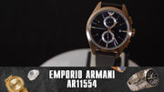  Shop Authentic Emporio Armani Claudio Chronograph Blue Dial Brown Leather Strap Watch For Men - AR11554 - Luxxuri