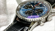  Shop Authentic Breitling Navitimer B01 Chronograph 41 Blue Dial Black Leather Strap Watch for Men - AB0139241C1P1 - Luxxuri