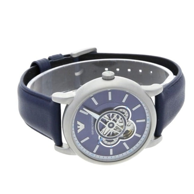  Shop Authentic Emporio Armani Luigi Chronograph Blue Dial Black Leather Strap Watch For Men - AR60011 - Luxxuri