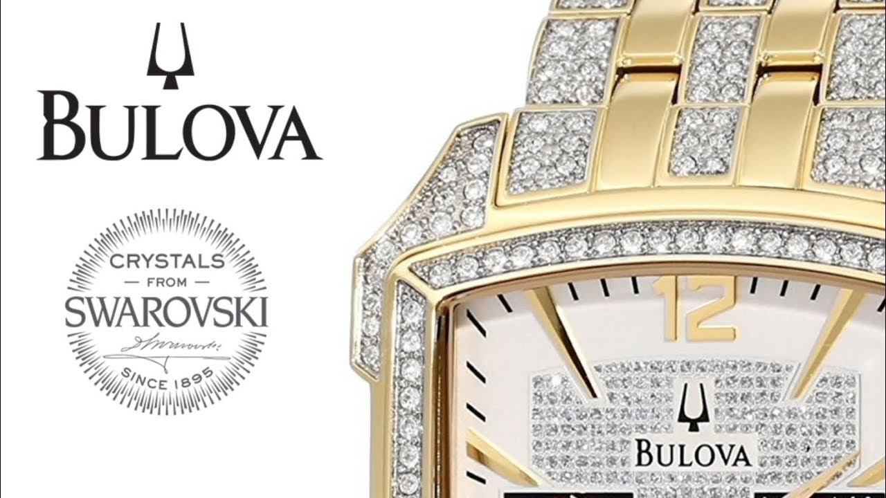  Shop Authentic Bulova Crystal Chronograph White Dial Two Tone Steel Strap Watch for Men - 98C109 - Luxxuri