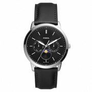  Shop Authentic Fossil Neutra Minimalist Moonphase Black Dial Black Leather Strap Watch for Men - FS5904 - Luxxuri