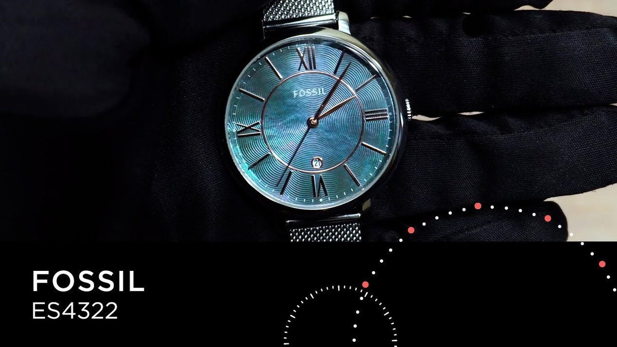  Shop Authentic Fossil Jacqueline Mother of Pearl Blue Dial Silver Mesh Strap Watch for Women - ES4322 - Luxxuri