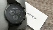  Shop Authentic Calvin Klein City Chronograph Grey Dial Black Leather Strap Watch for Men - K2G177C3 - Luxxuri