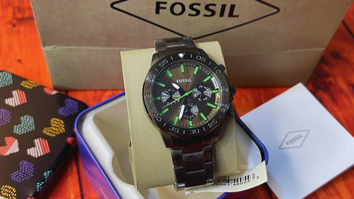  Shop Authentic Fossil Bannon Multifunction Chronograph Green Dial Grey Steel Strap Watch for Men - BQ2504 - Luxxuri