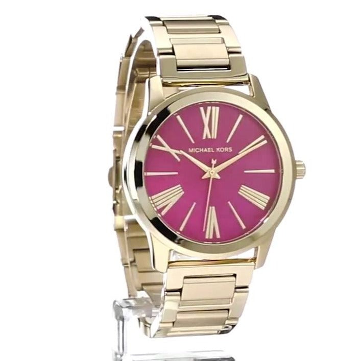  Shop Authentic Michael Kors Hartman Quartz Pink Dial Gold Steel Strap Watch For Women - MK3520 - Luxxuri