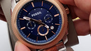  Shop Authentic Fossil Machine Blue Dial Two Tone Steel Strap Watch for Men - FS5037 - Luxxuri