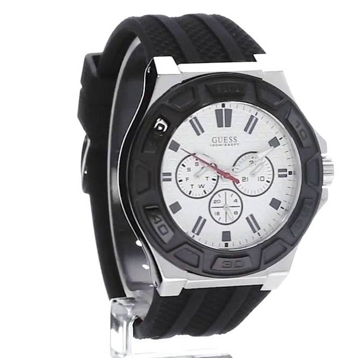  Shop Authentic Guess Force Analog Quartz White Dial Black Rubber Strap Watch For Men - W0674G3 - Luxxuri