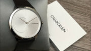  Shop Authentic Calvin Klein Minimal Black Dial Black Leather Strap Watch for Men - K3M211C3 - Luxxuri