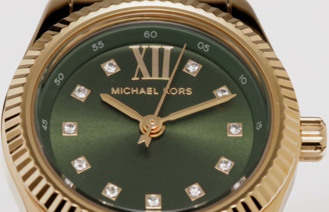  Shop Authentic Michael Kors Lexington Pave Three-Hand Green Dial Gold Steel Strap Watch for Women - MK4842 - Luxxuri