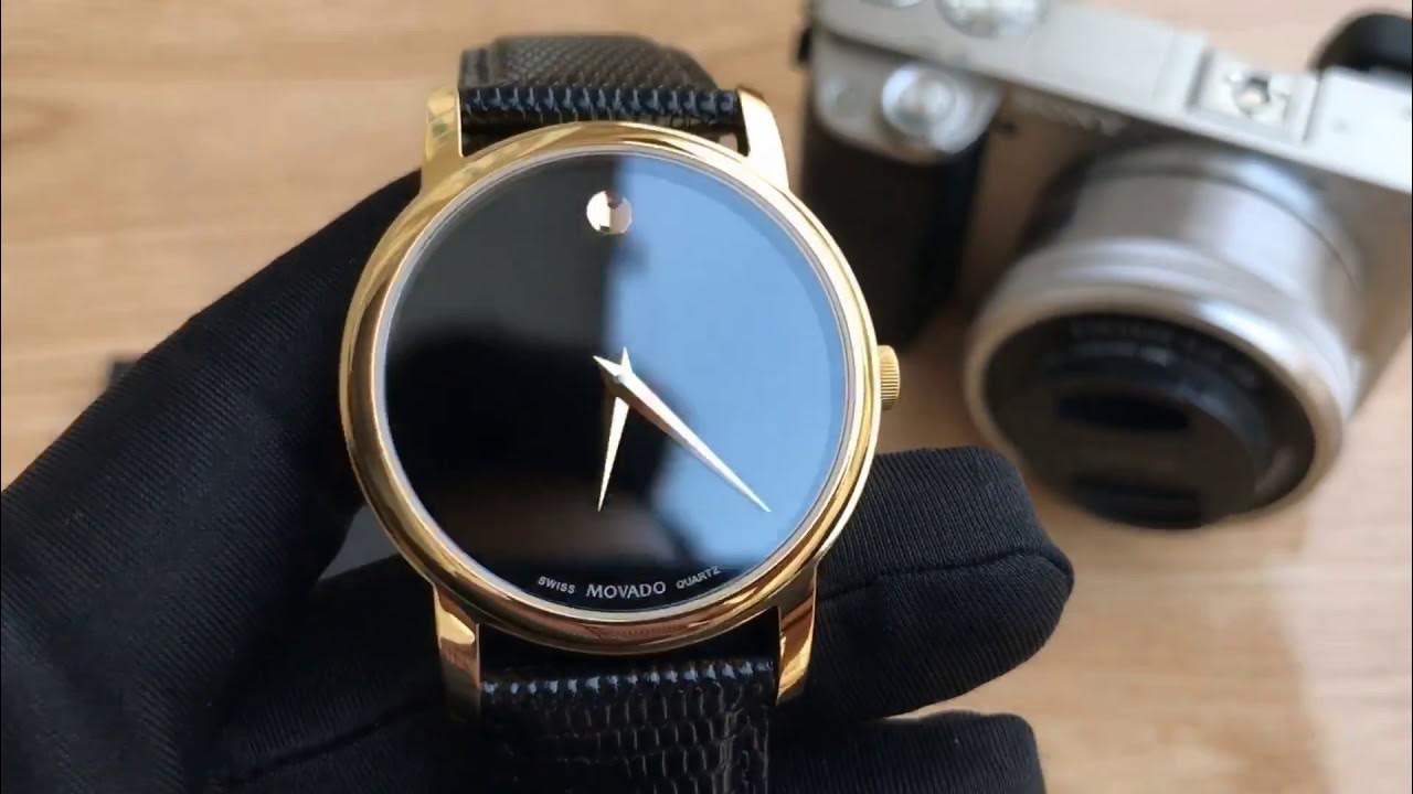  Shop Authentic Movado Museum Black Dial Black Leather Strap Watch For Men - 2100005 - Luxxuri