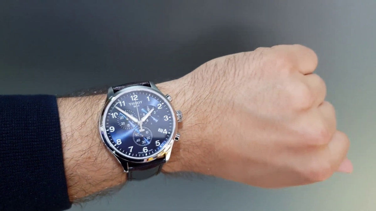 Shop Authentic Tissot Chrono XL Classic Blue Dial Brown Leather Strap Watch For Men - T116.617.16.047.00 - Luxxuri