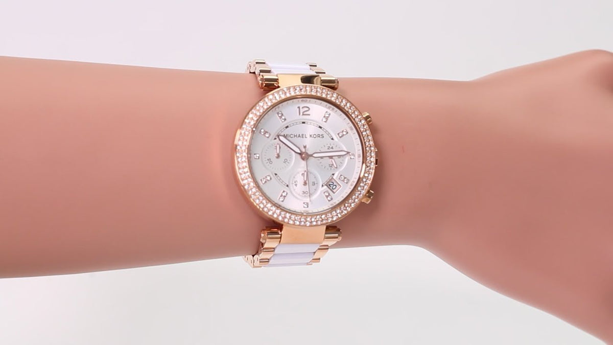  Shop Authentic Michael Kors Parker White Dial Two Tone Steel Strap Watch for Women - MK5774 - Luxxuri