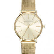  Shop Authentic Armani Exchange Lola Analog Gold Dial Gold Mesh Strap Watch For Women - AX5536 - Luxxuri