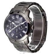  Shop Authentic Fossil Grant Chronograph Blue Dial Grey Steel Strap Watch for Men - FS4831 - Luxxuri