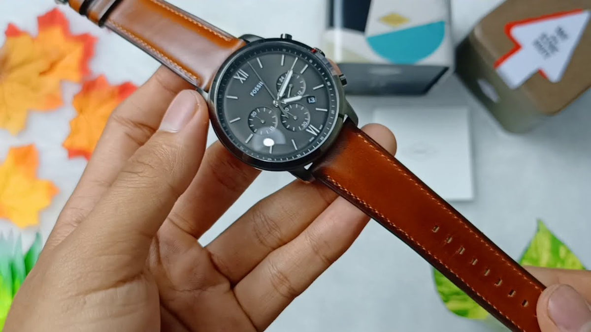  Shop Authentic Fossil Neutra Chronograph Grey Dial Brown Leather Strap Watch for Men - FS5512 - Luxxuri