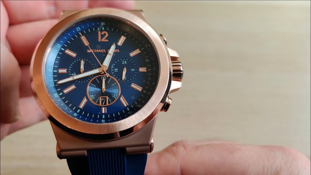  Shop Authentic Michael Kors Dylan Blue Dial Blue Rubber Strap Watch for Men - MK8295 - Luxxuri