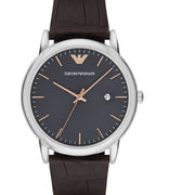  Shop Authentic Emporio Armani Luigi Quartz Gray Dial Brown Leather Strap Watch For Men - AR1996 - Luxxuri