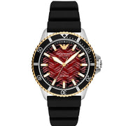 Shop Authentic Emporio Armani Meccanico Automatic Red Dial Black Silicon Strap Watch For Men - AR60070 - Luxxuri