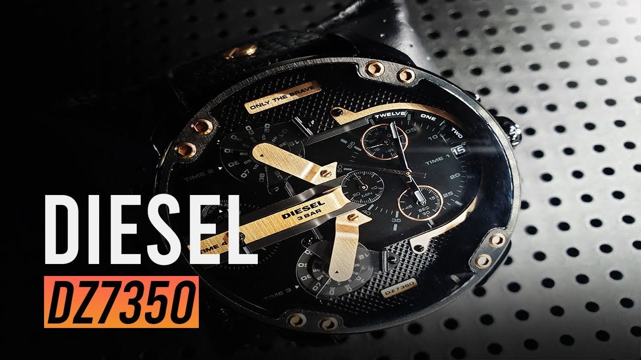  Shop Authentic Diesel Mr Daddy 2.0 Black Dial Black Leather Strap Watch For Men - DZ7350 - Luxxuri