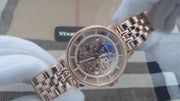  Shop Authentic Fossil Boyfriend Automatic Skeleton Rose Gold Dial Rose Gold Steel Strap Watch for Women - ME3065 - Luxxuri