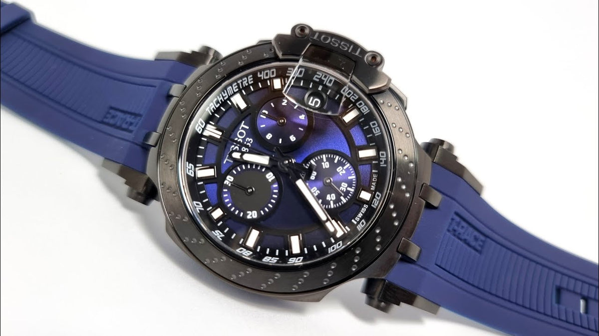 Tissot T Race Chronograph Blue Dial Blue Silicone Strap Watch For Men - T115.417.37.041.00