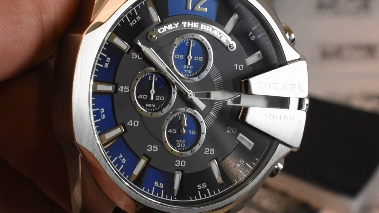  Shop Authentic Diesel Mega Chief Chronograph Blue Dial Silver Steel Strap Watch For Men - DZ4417 - Luxxuri