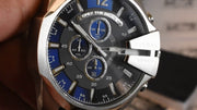  Shop Authentic Diesel Mega Chief Chronograph Blue Dial Silver Steel Strap Watch For Men - DZ4417 - Luxxuri
