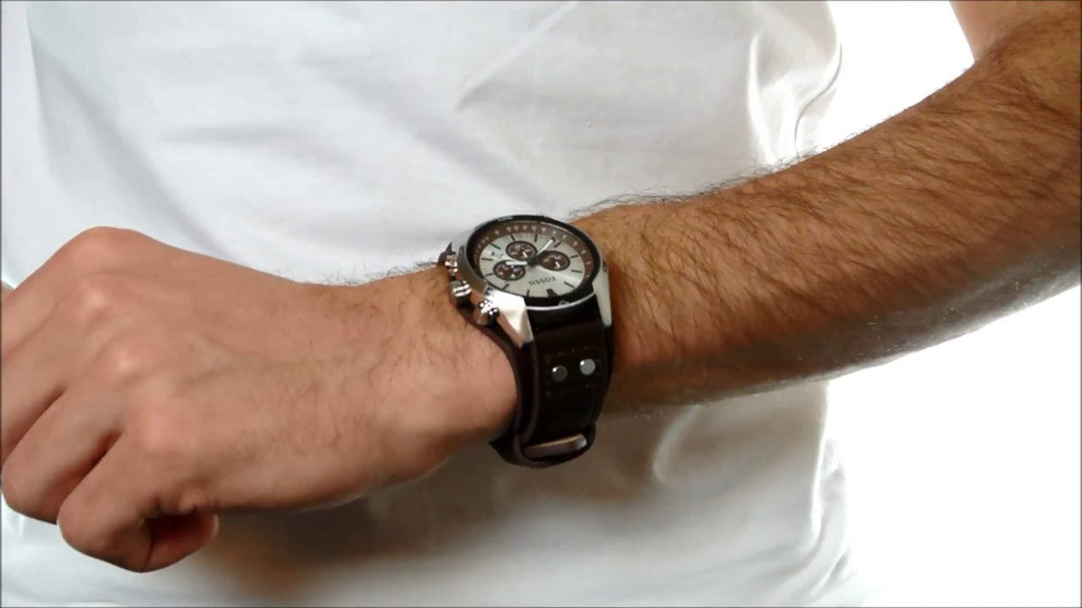  Shop Authentic Fossil Coachman Chronograph Silver Dial Brown Leather Strap Watch for Men - CH2565 - Luxxuri