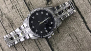  Shop Authentic Bulova Crystal Collection Black Dial Silver Steel Strap Watch for Men - 96K104 - Luxxuri