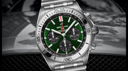  Shop Authentic Breitling Chronomat B01 42 Green Dial Silver Steel Strap Watch for Men - AB0134101L1A1 - Luxxuri