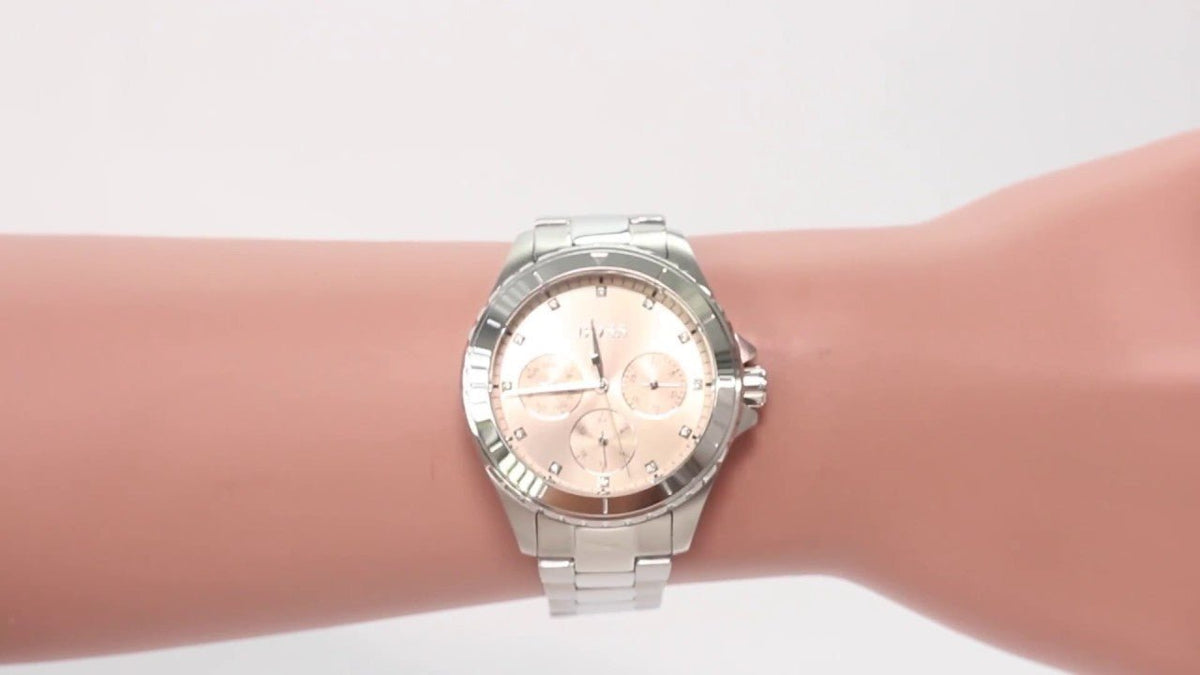  Shop Authentic Hugo Boss Premiere Rose Gold Dial Silver Steel Strap Watch for Women - 1502444 - Luxxuri