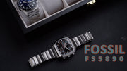  Shop Authentic Fossil Retro Analog-Digital Black Dial Silver Steel Strap Watch for Men - FS5890 - Luxxuri