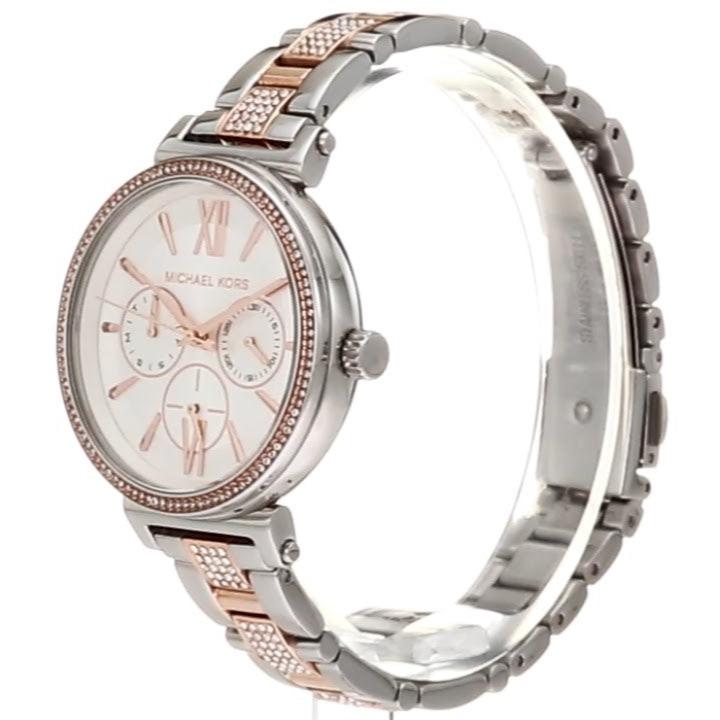  Shop Authentic Michael Kors Sofie Chronograph White Dial Two Tone Steel Strap Watch For Women - MK4353 - Luxxuri