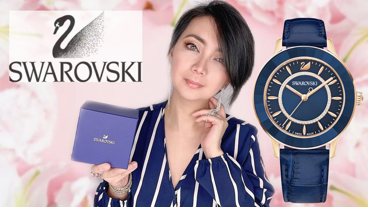  Shop Authentic Swarovski Octea Lux Blue Dial Blue Leather Strap Watch for Women - 5414413 - Luxxuri