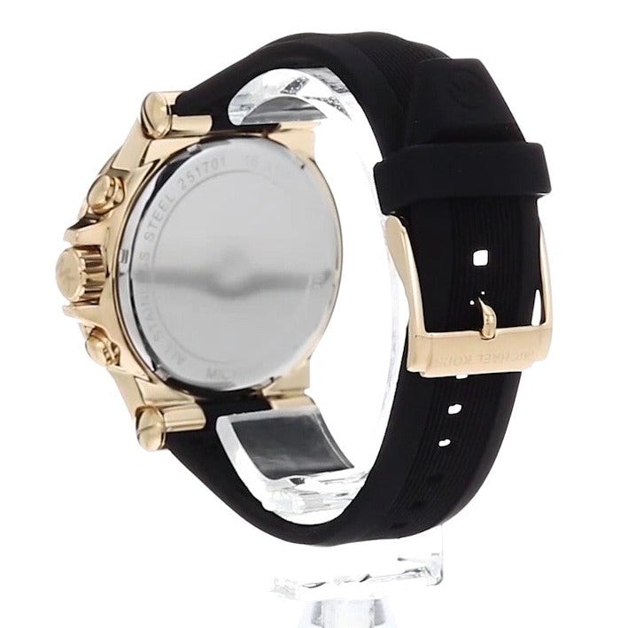  Shop Authentic Michael Kors Dylan Chronograph Black Dial Black Rubber Strap Watch For Women - MK8556 - Luxxuri