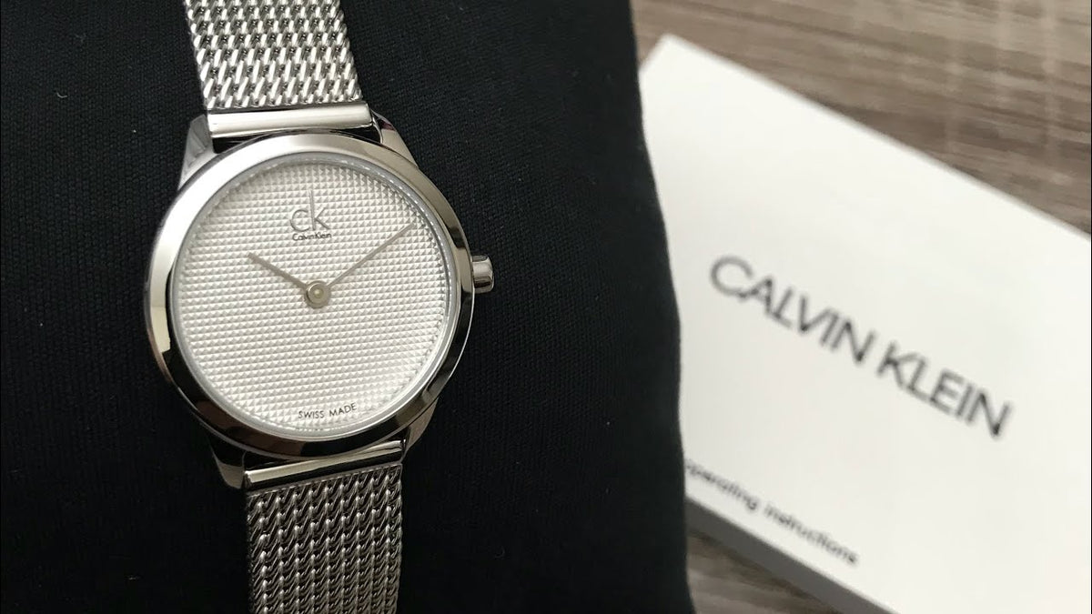  Shop Authentic Calvin Klein Minimal White Dial Silver Mesh Bracelet Watch for Men - K3M2112Y - Luxxuri