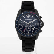  Shop Authentic Emporio Armani Sigma Chronograph Blue Dial Black Silicone Strap Watch For Men - AR6121 - Luxxuri