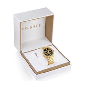  Shop Authentic Versace Greca Chronograph Black Dial Gold Steel Strap Watch For Men - VEZ900421 - Luxxuri