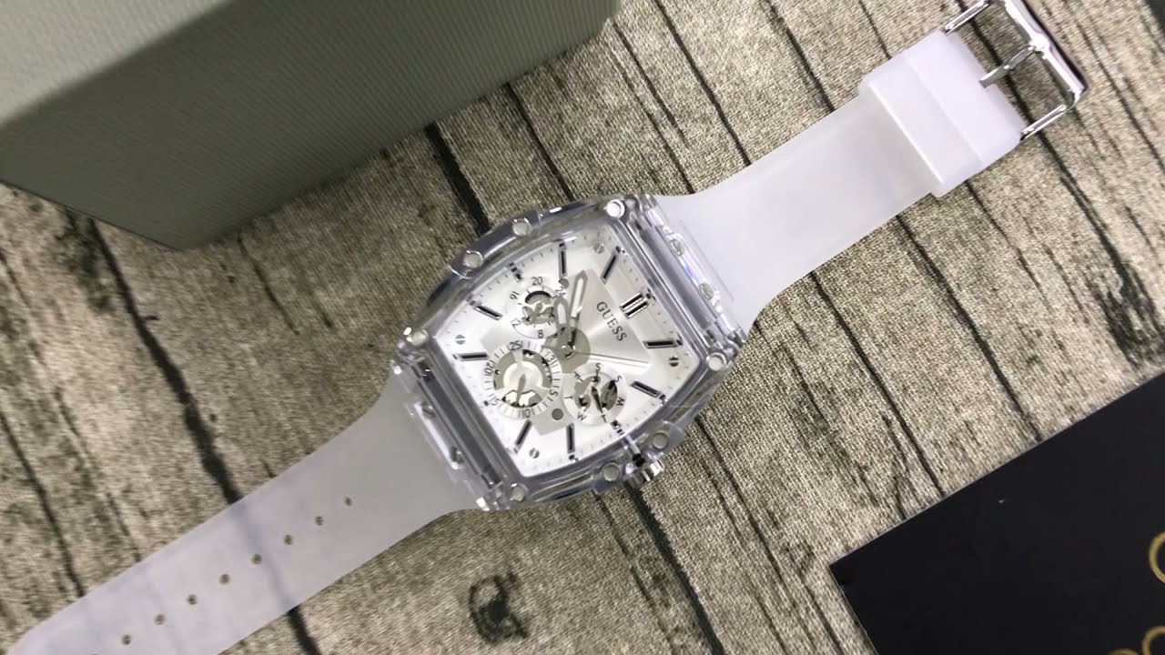  Shop Authentic Guess Phoenix Multi Function Silver Dial White Rubber Strap Watch for Men - GW0203G1 - Luxxuri