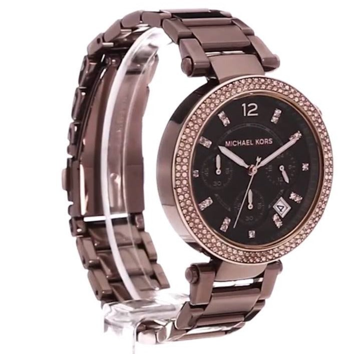  Shop Authentic Michael Kors Parker Analog Quartz Brown Dial Brown Steel Strap Watch For Women - MK6378 - Luxxuri