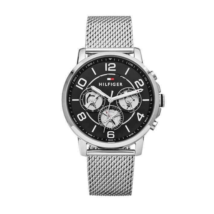  Shop Authentic Tommy Hilfiger Chronograph Black Dial Silver Mesh Bracelet Watch for Men - 1791292 - Luxxuri